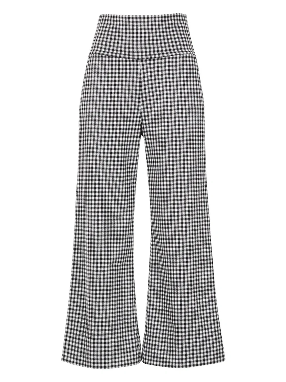 CAbi Black & White Gingham Wide-Leg Pants